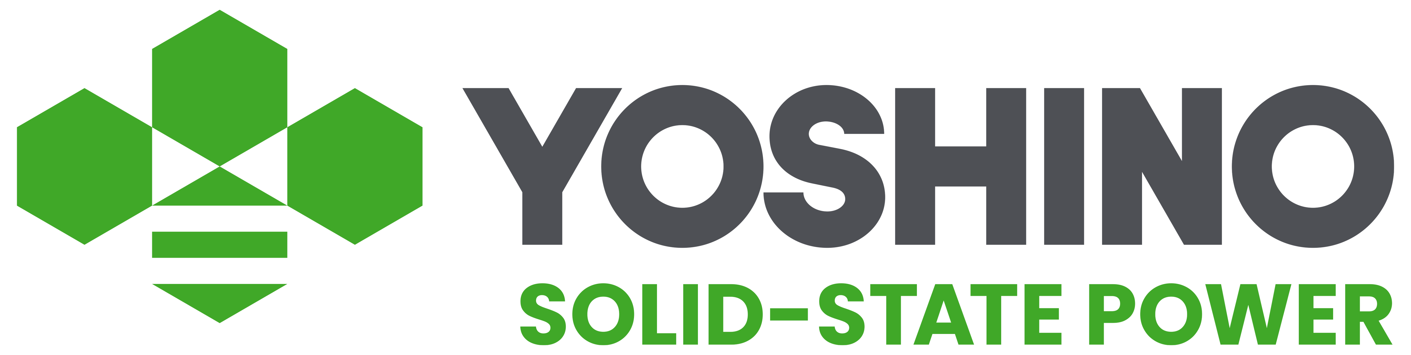 Yoshino Power Logo - Dark Gray with Green 'Solid-State Power' Text"